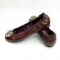 Tory Burch Reva Lizard purple Embossed Leather Flat Coconut SIZE US 5-10