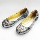 NEW TORY BURCH REVA ISLAND SILVEGLITTER SHOES SIZE US 5-10