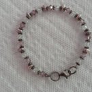 Bracelet - Swarovski Crystals, Pink Oval Rice Pearls, Sterling Silver