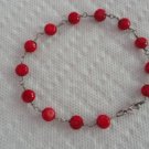 Bracelet - Red Coral, Sterling Silver