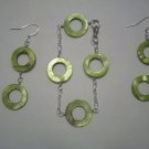 Bracelet and Earrings - Sterling Silver and Peridot Shell