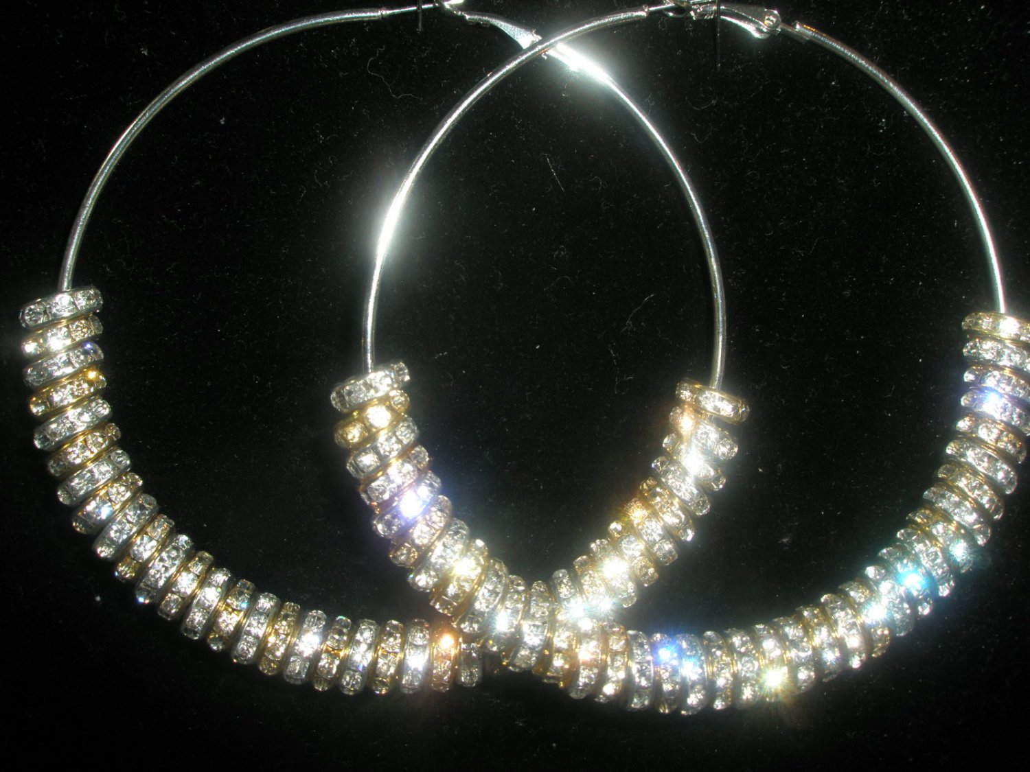 SALE! BASKETBALL WIVES Gold and Silver Charm Hoop Fashion Earrings-LARGE