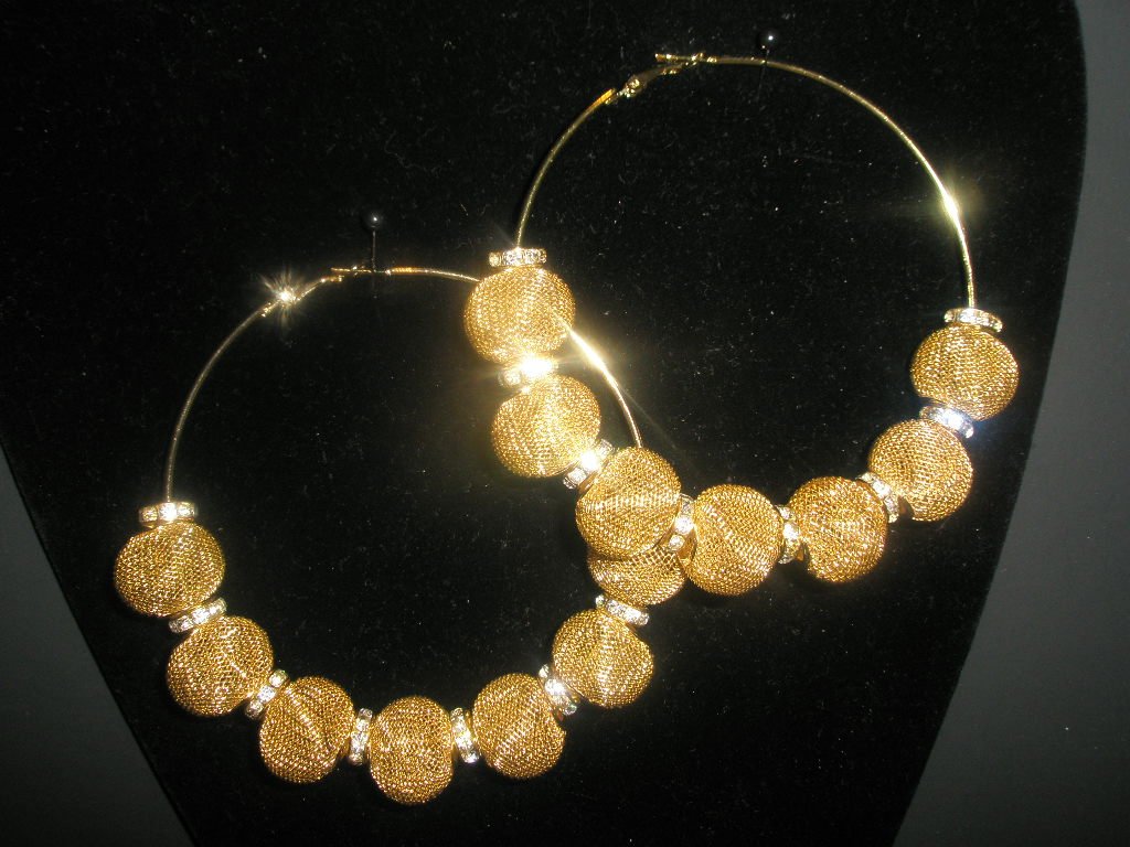 SALE! Gold Mesh Hoop Earrings - LARGE Basketball Wives Inspired