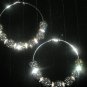 Pewter Crystal Pave Hoops