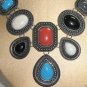 Color Block Statement Necklace & Earring Set