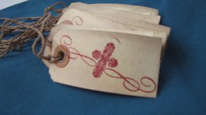 Tea stained Christmas Tags