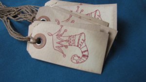Tea stained Christmas Tags