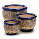 Cobalt Planter trio