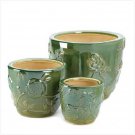 Green Rose Planter Trio