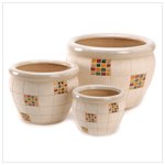 Checker Planter Trio