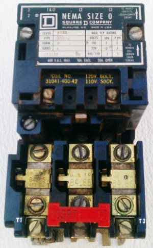Square D 8536SBO2 Motor Starter 120 Volt Coil Size 0