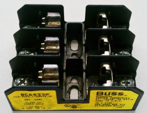 Buss BC6033P Fuse Block 30 Amp 600 Volt CC Fuse 3 Pole