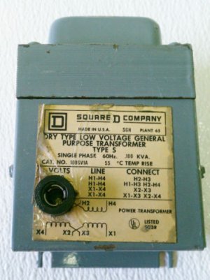 Square D 100SV1A Transformer 0.1 KVA 240/480/120/240 V