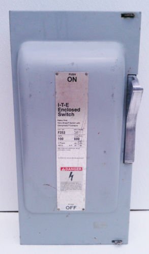 Ite F353 Fusible Disconnect Safety Switch 100 Amp 600v 1904