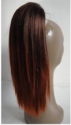 straight long hair extension ; ponytail ; brown color #30
