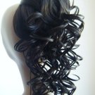 black ponytail ;synthetic hair curly ponytail