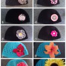 shell beanie with flower- adult