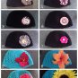 shell beanie with flower- adult