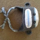 sock monkey earflap beanie- adult