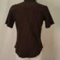 BDG Maroon w/ Brown & White Stripes Short Sleeve Small