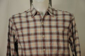 Levi Strauss Blue W/ Brown Plaid Casual Shirt M