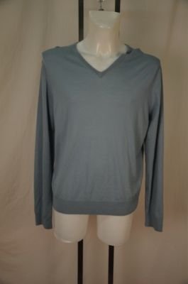 DKNY Men's V-Neck Pullover XL Steel Blue/ Gray