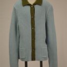  NWT White + Warren Blue W/ Green Button Up w/ a Collar