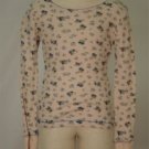 Eyeshadow Floral Thermal Shirt w/ Thumb Holes Sz S 7/8
