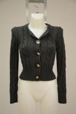 Old Navy Perfect Fit Gray Knit Button Down S