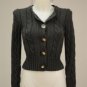 Old Navy Perfect Fit Gray Knit Button Down S