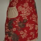 Cute Vintage Style Red Floral Ruffle Apron