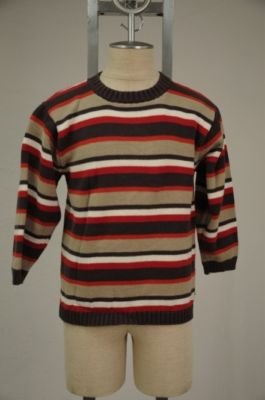 Chevignon Red, White, Brown Striped Cotton 5A Sweater
