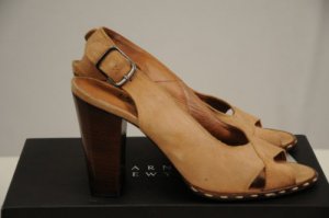 New W/ Box Barneys NY CO OP Leather Sandal Heels 37 1/2