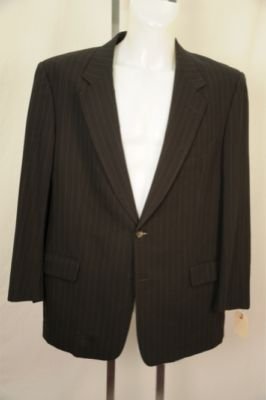 Yves Saint Laurent Blazer Dark Gray w/ Pin Stripes 44R