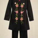 Monkey Wear Girls Black Floral Suit Size 8