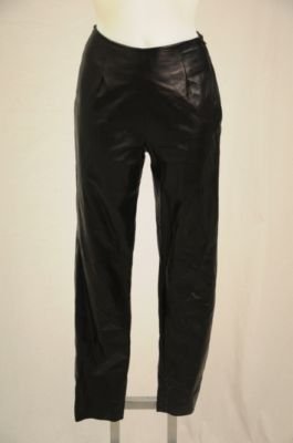 Danier Couture Size 2 Black Leather High Waisted Pants