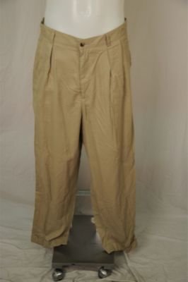 Perry Ellis Khaki Pleaded Front Pants 34L &Acirc;&nbsp;