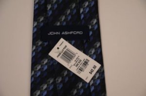 John Ashford Tie Blue Geometric - NWT
