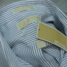 New Michael Kors White and Blue Pin Stripe Shirt XL