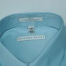New Geoffrey Beene XL 17 32/33 Light Blue Sateen Dress Shirt