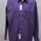 New Van Heusen Purple Plaid Shirt Wrinkle Free L-XL