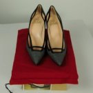 NWB Christian Louboutin Paris Wool and Leather Heels 38