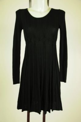 Studio M Cotton Blend Knit Long Sleeve Mini Dress XS