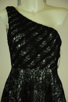 Laundry By Design Black 1 Shoulder Lace Party Dress 6