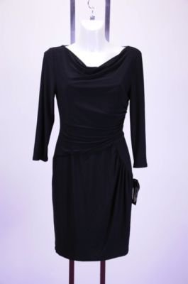 New Nine West Black Swoop Neck Dress Size 10
