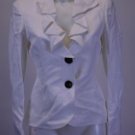 NWT Tahari White Linen Ruffle White Blazer Jacket Size