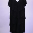 New Patra Woman Tiered Black Dress Size 16 W