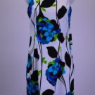 AGB Dress Size 10 White w/ Floral Pattern 60's Style