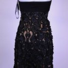 Sexy Cute Sue Wang Machine Strapless Black Lace Dress 4