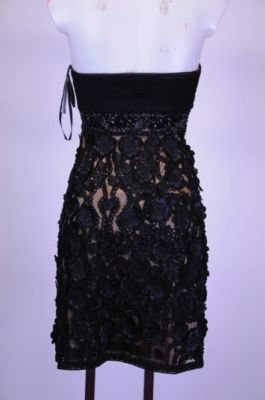 Sexy Cute Sue Wang Machine Strapless Black Lace Dress 4